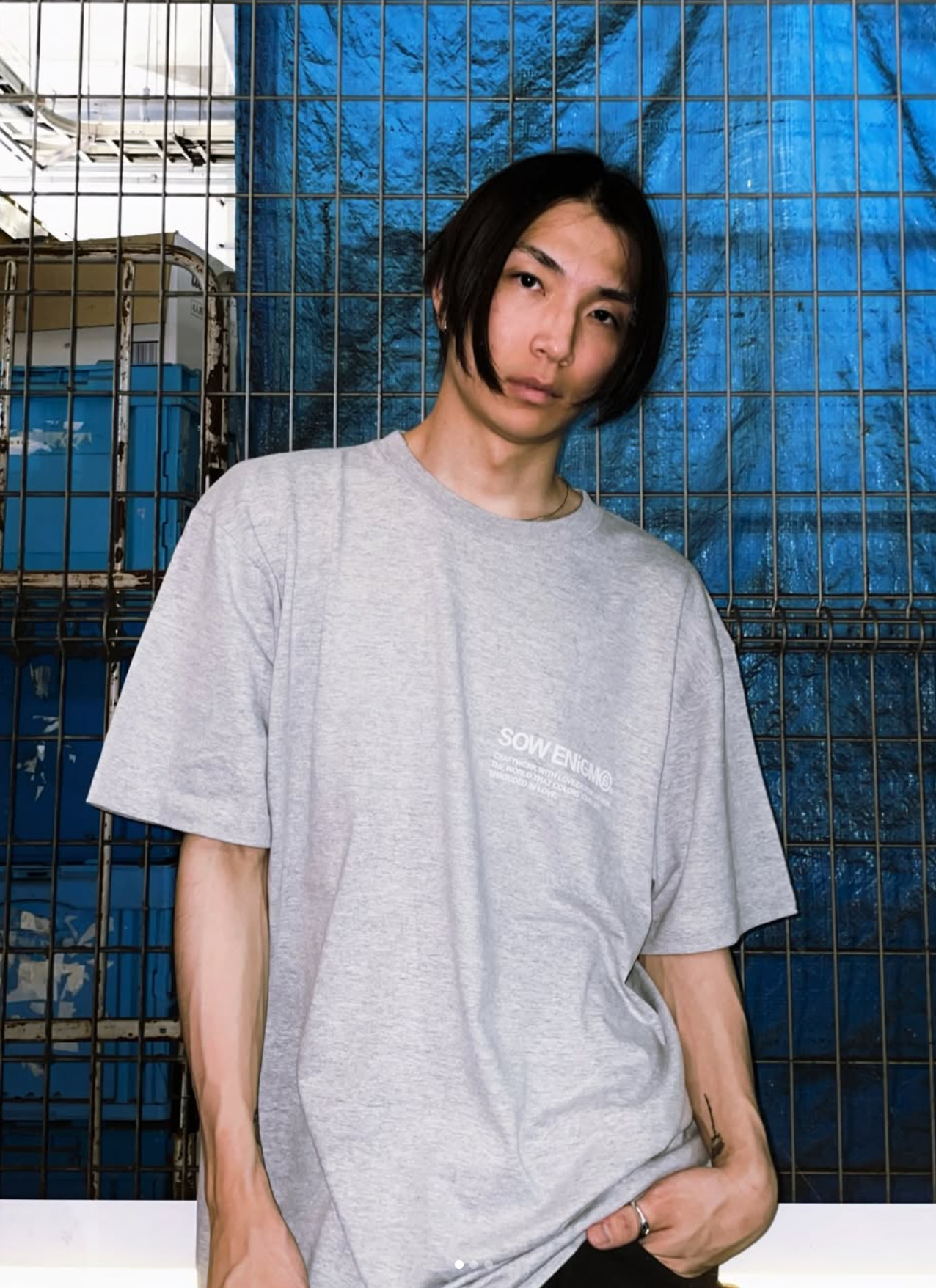 SE@ MARBLE LOGO TEE【GRAY】