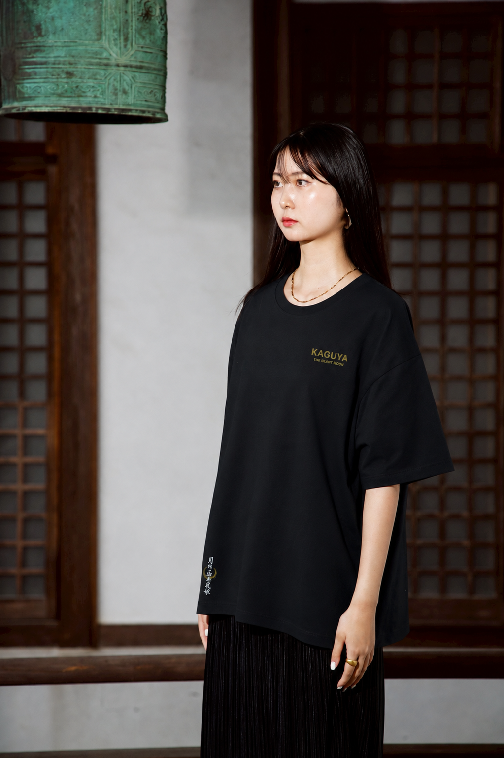 月読之迦具夜姫 BOX SILHOUETTE TEE [BLACK]