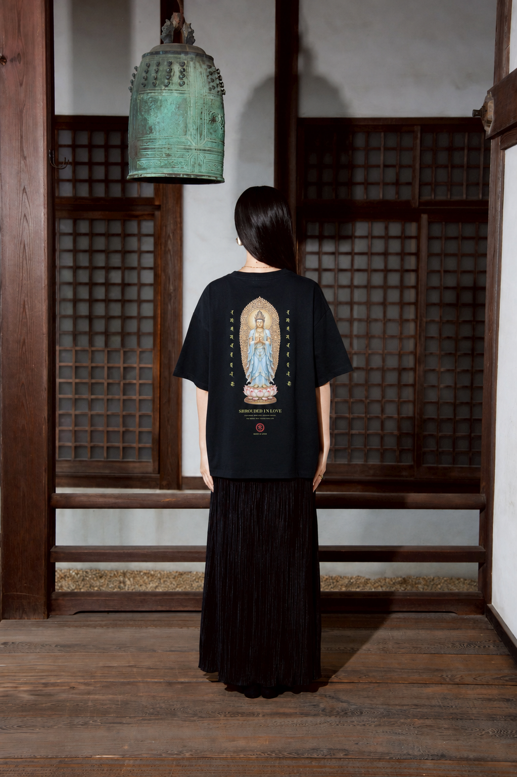 釈迦如来 BOX SILHOUETTE TEE [BLACK]