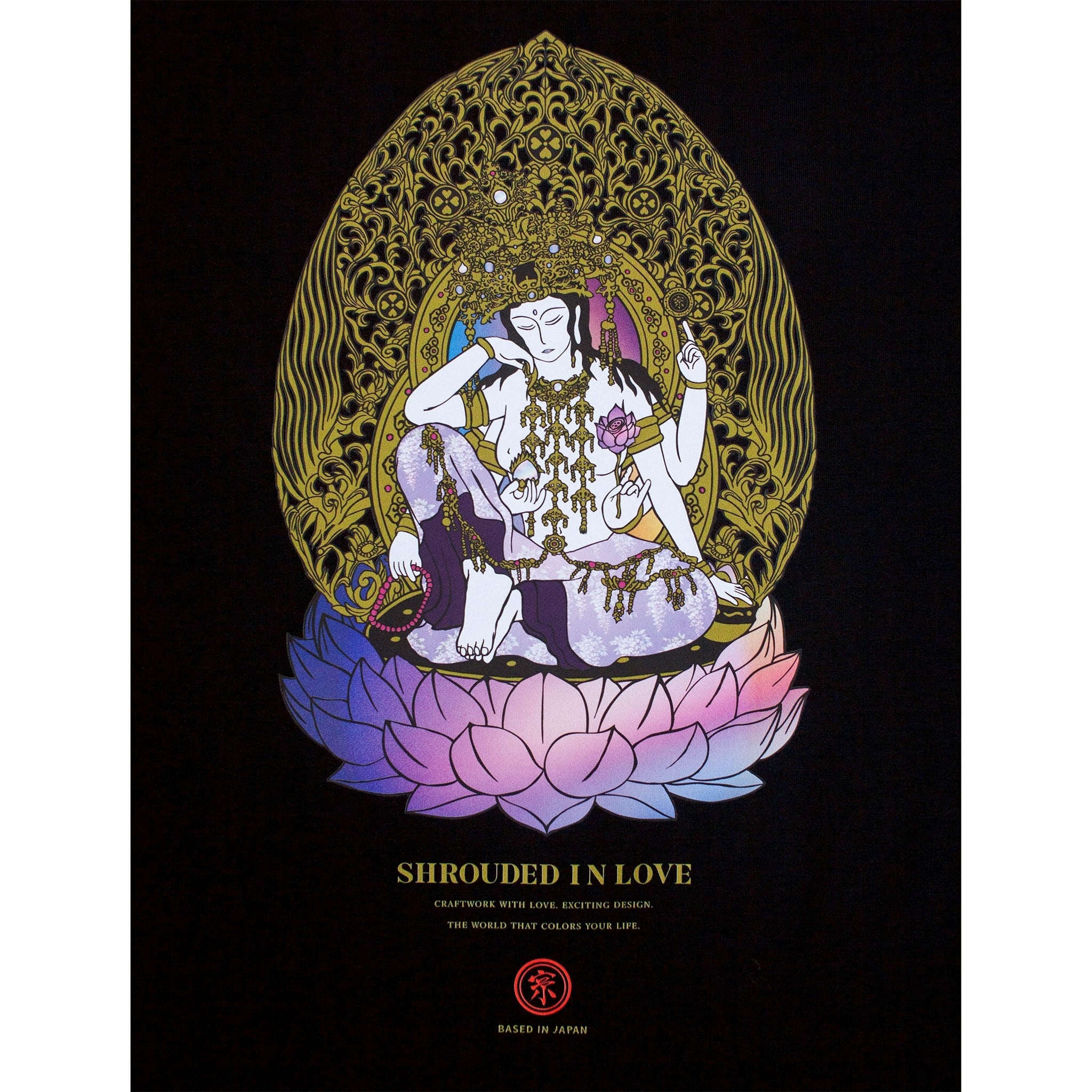 如意輪観音 BOXSILHOUETTE TEE [BLACK]