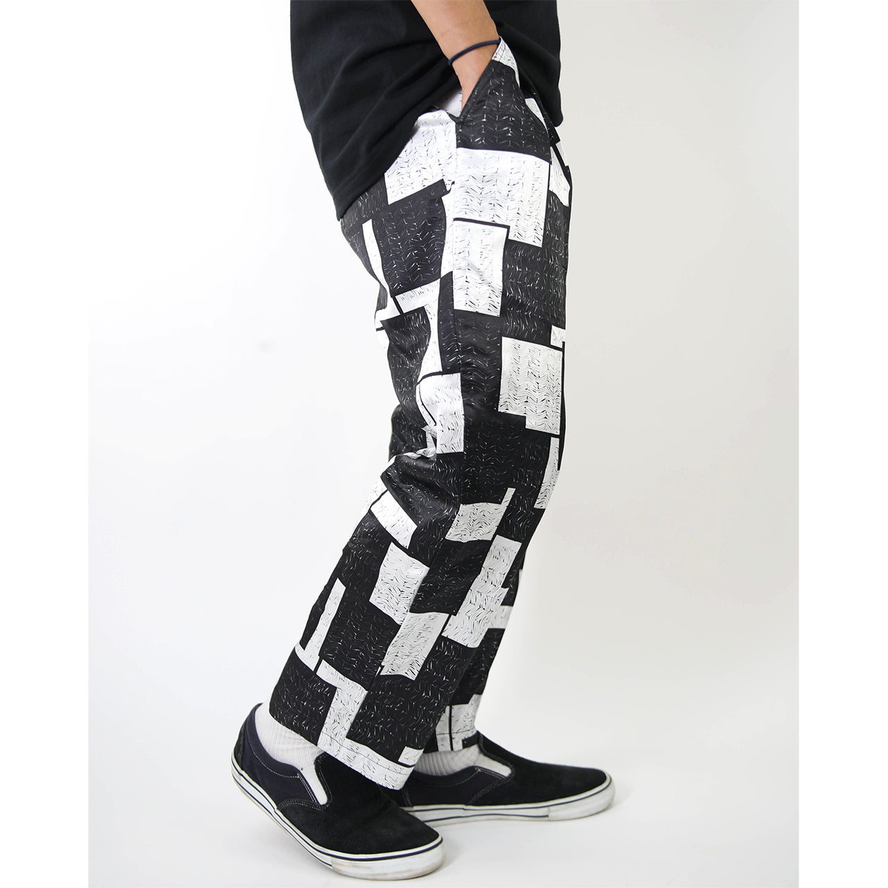 KAWARA PATCHWORK PANTS【WHITE/BLACK】