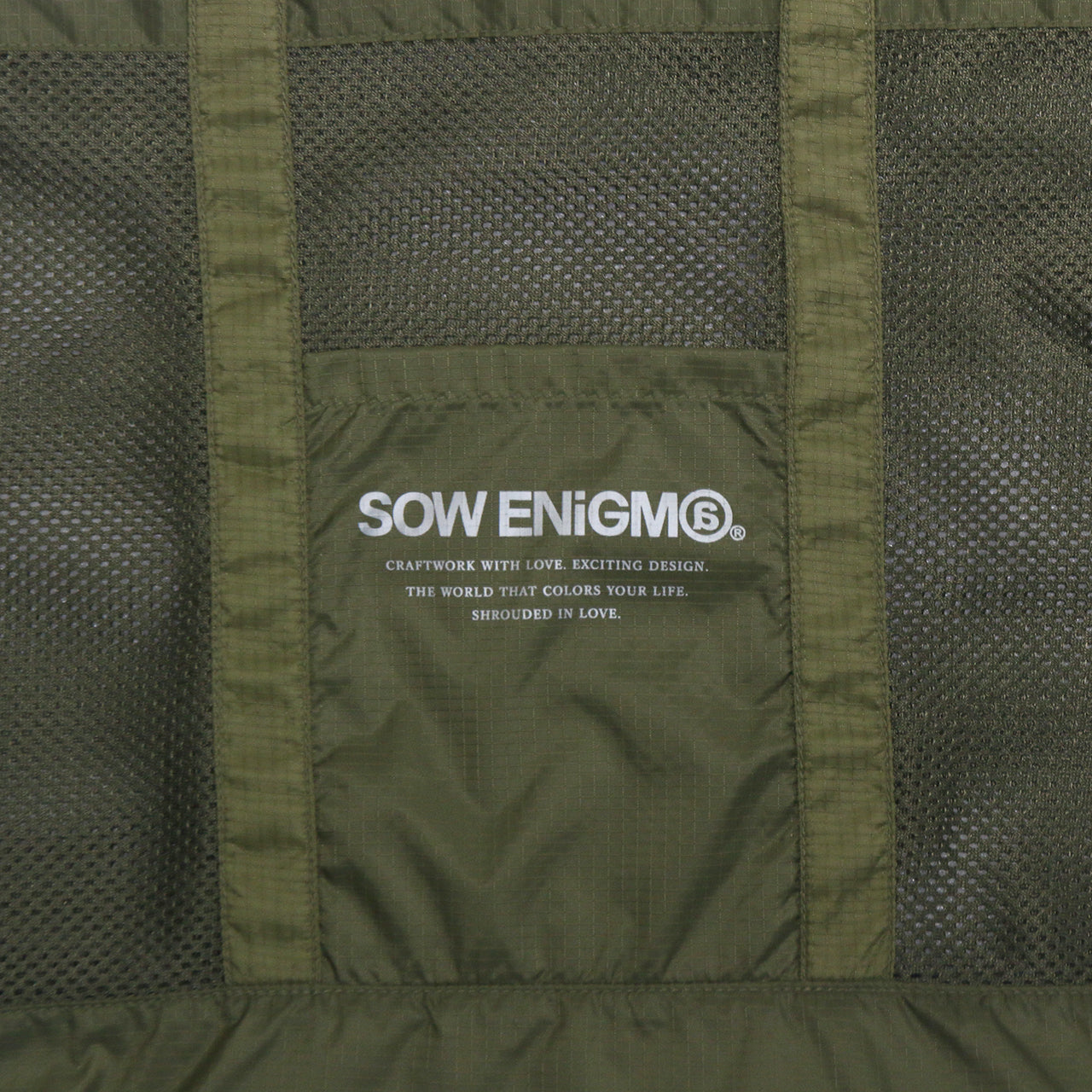 SOW ENiGM@ NYLON MESH BAG【OLIVE】