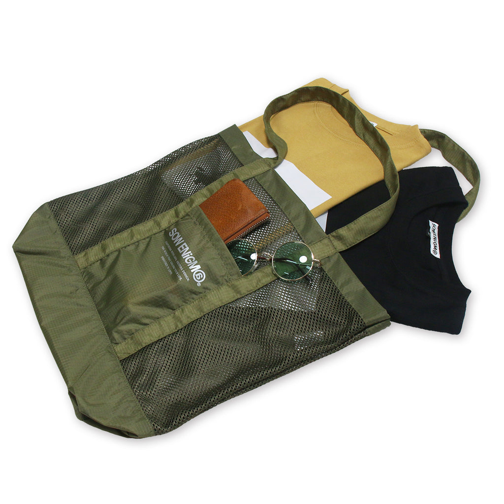 SOW ENiGM@ NYLON MESH BAG【OLIVE】