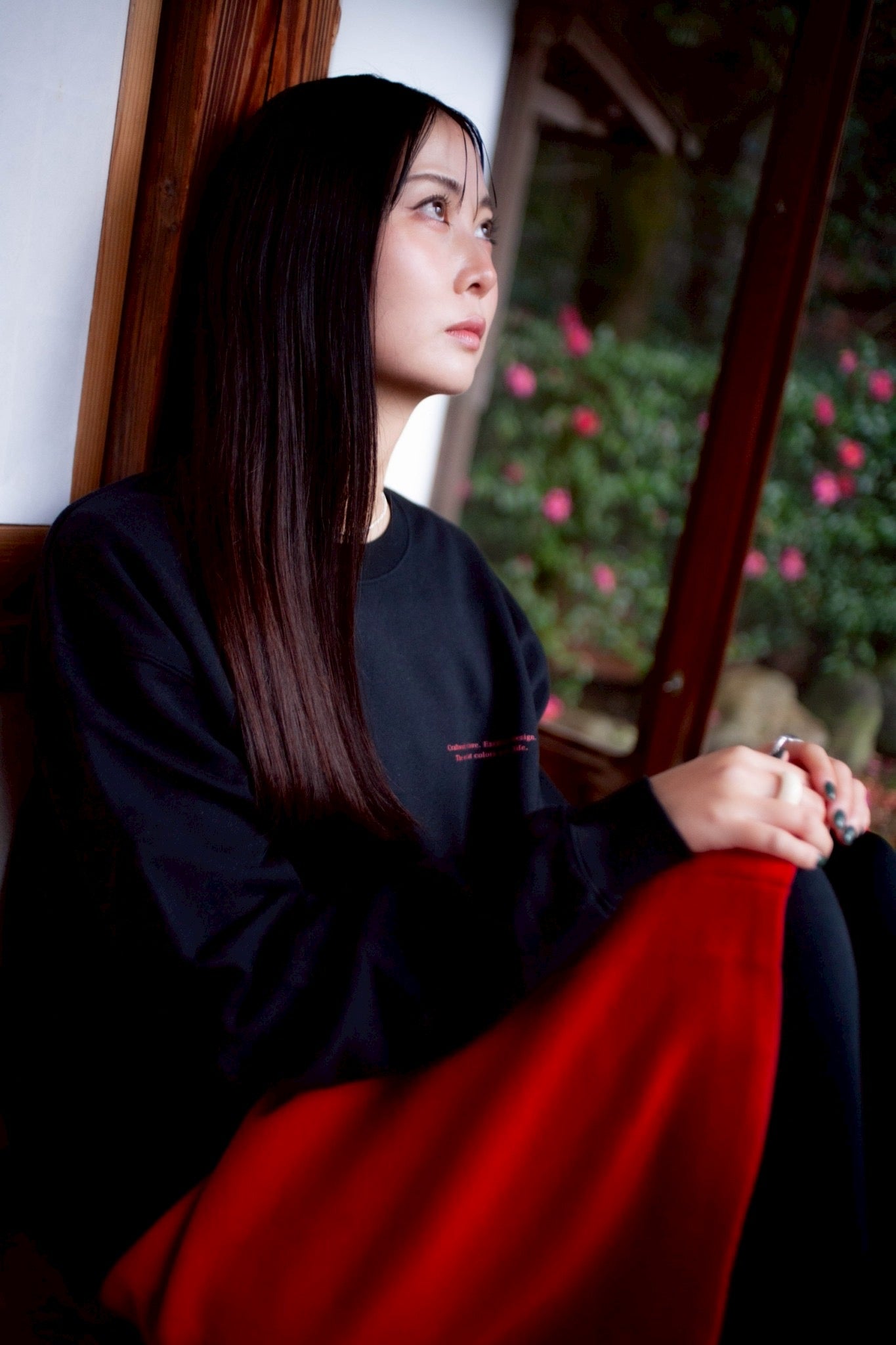 FLOWER CREWNECK【BLACK】