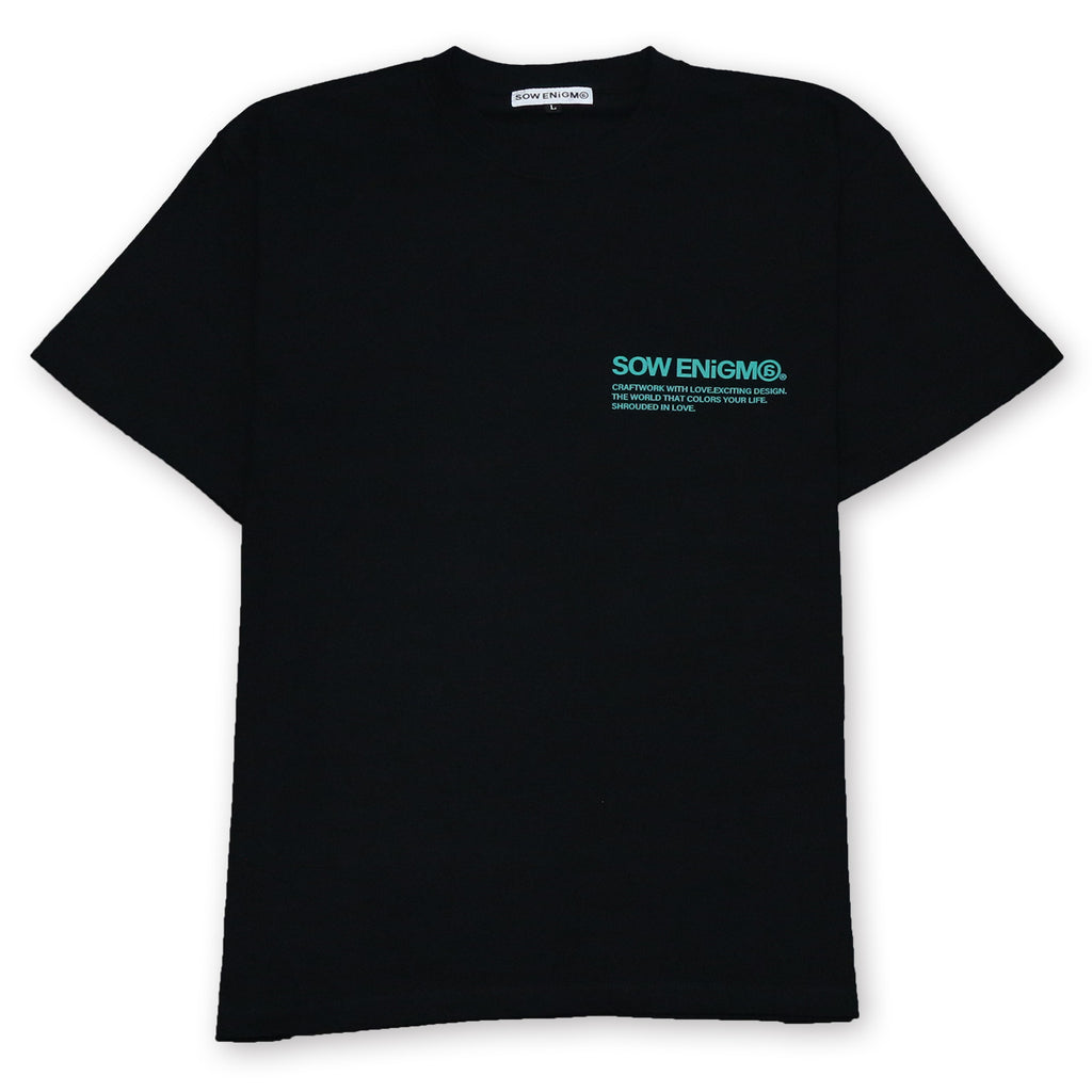 T-SHIRT SE@ LOGO MARBRE [NOIR]
