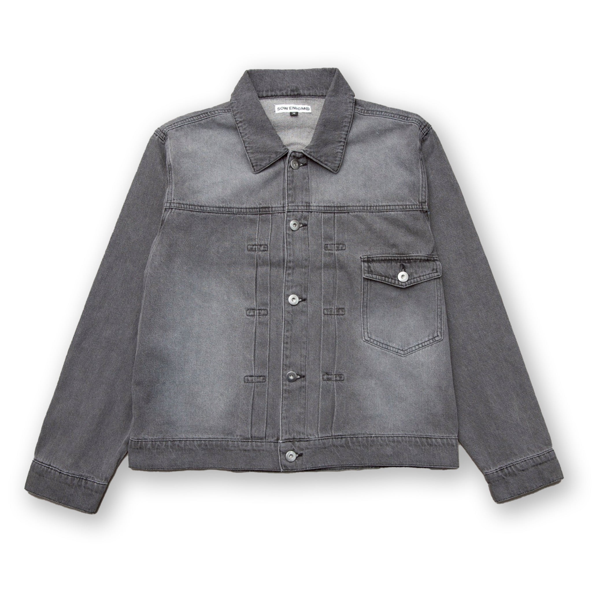 震電 DENIM JACKET [WASHED BLACK]