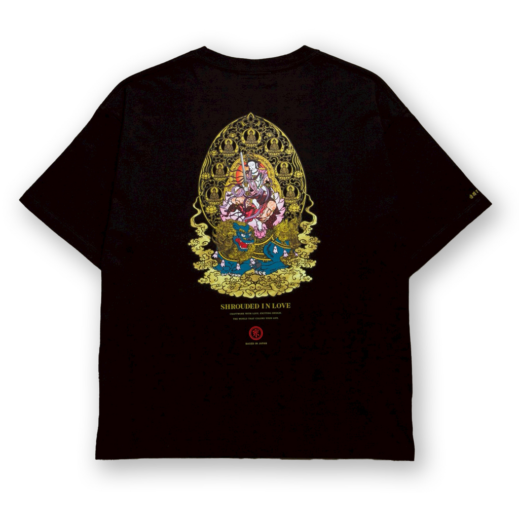 文殊菩薩 BOX SILHOUETTE TEE [BLACK]