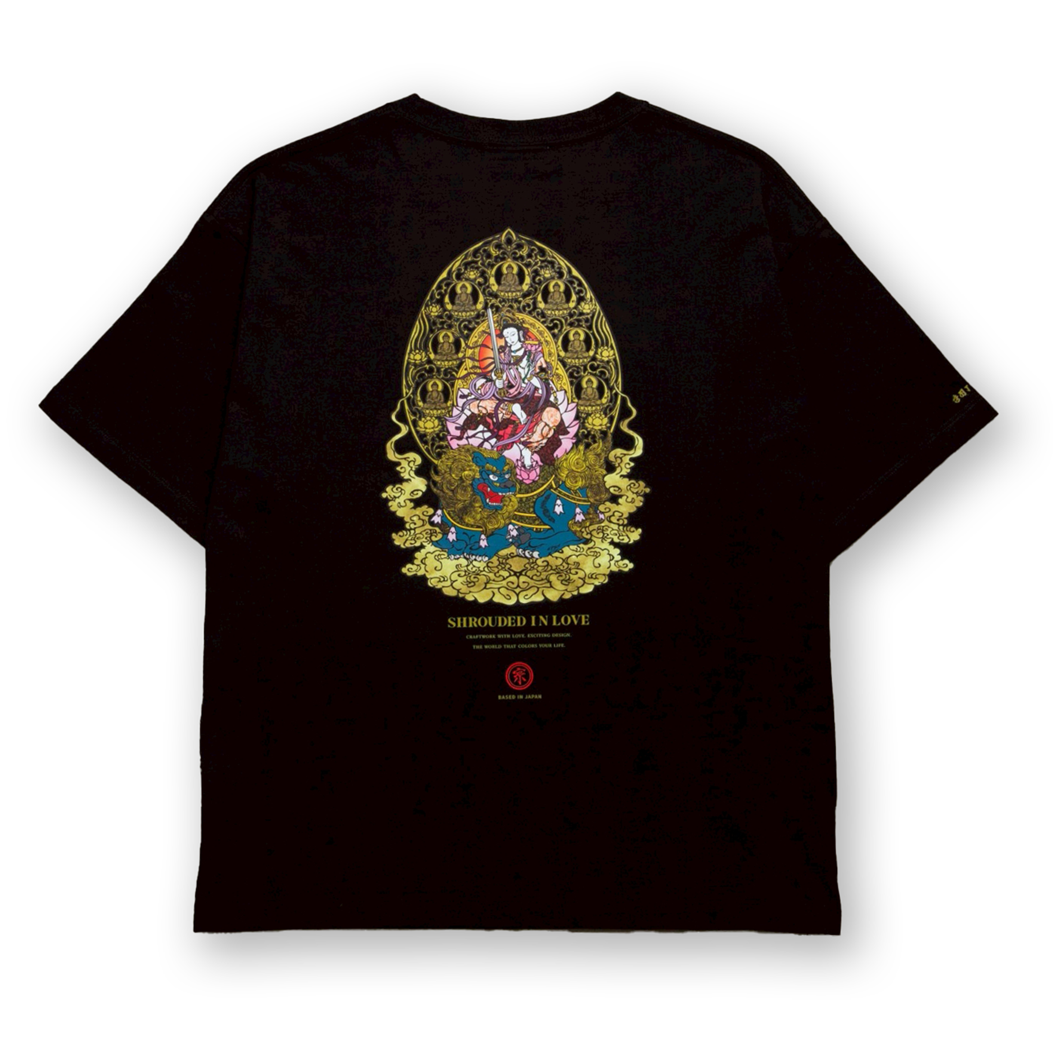 文殊菩薩 BOX SILHOUETTE TEE [BLACK]