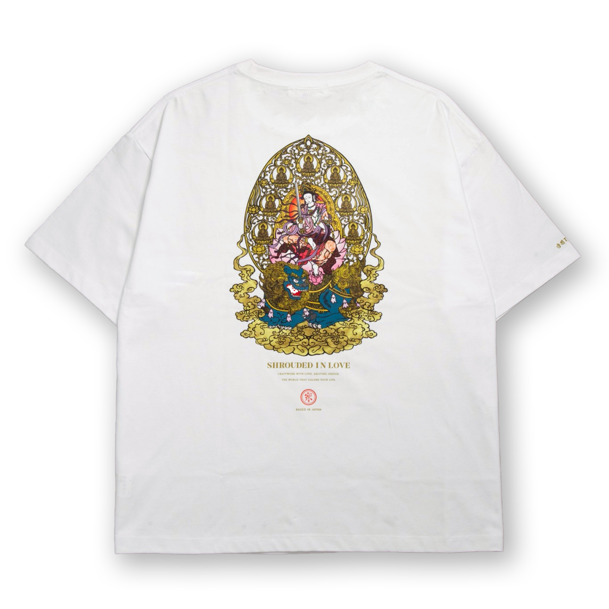 文殊菩薩 BOX SILHOUETTE TEE [WHITE]