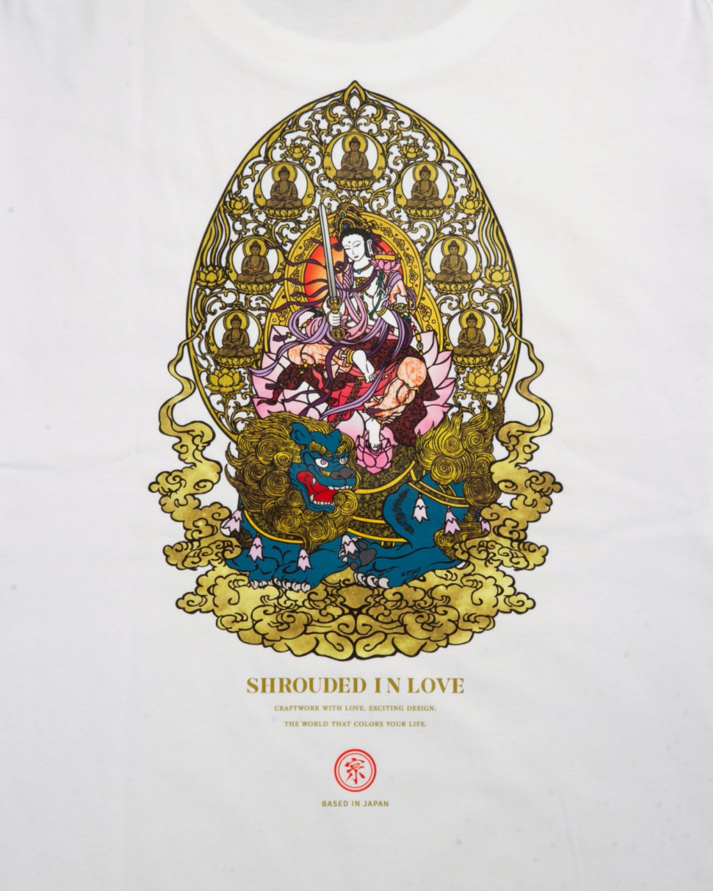 文殊菩薩 BOX SILHOUETTE TEE [WHITE]