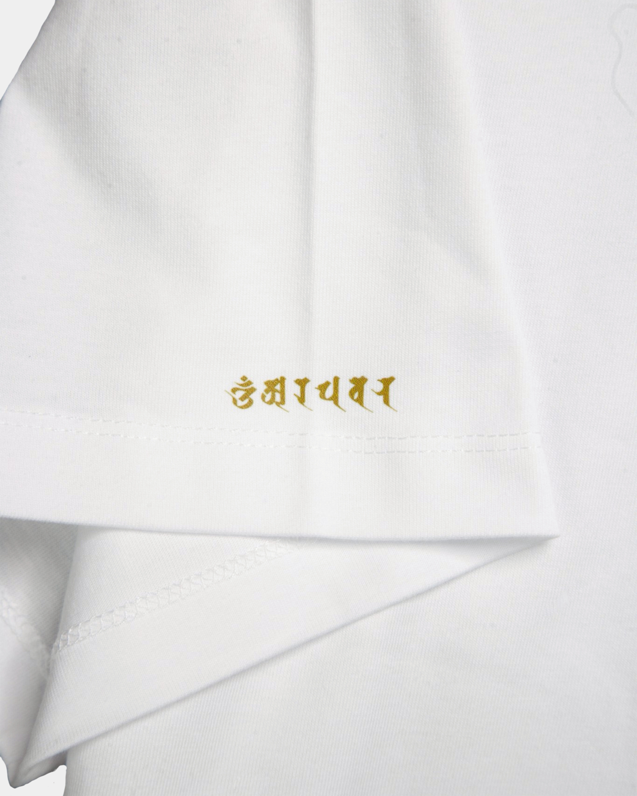 文殊菩薩 BOX SILHOUETTE TEE [WHITE]