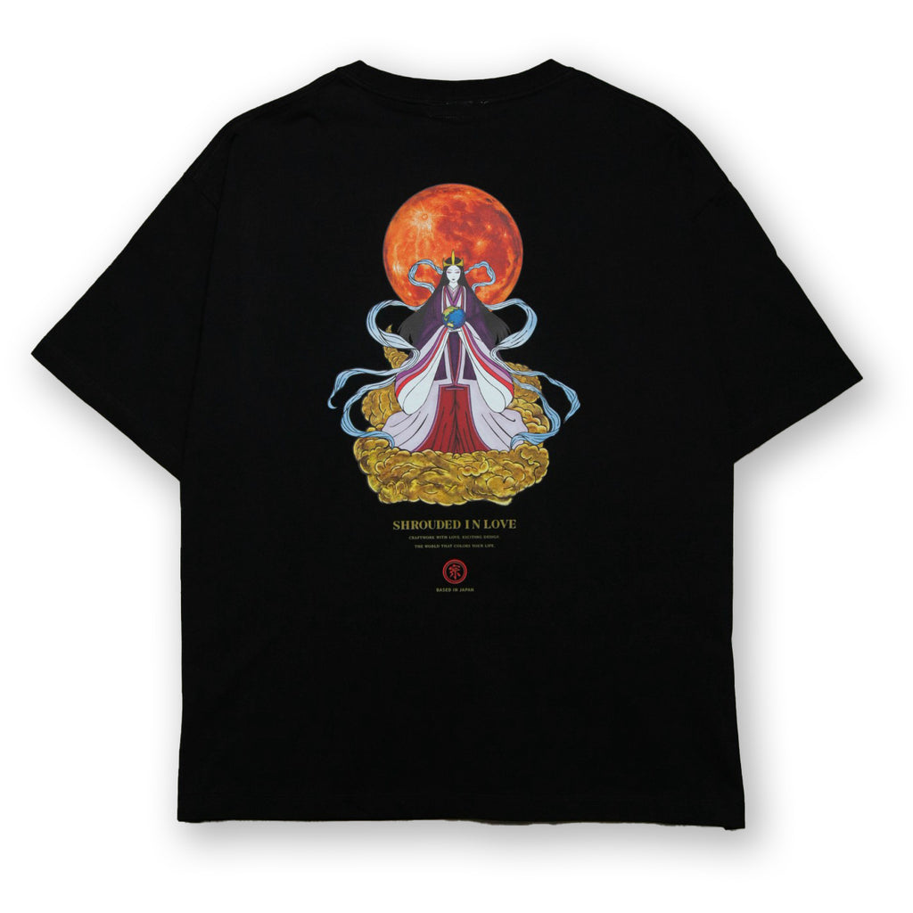 月読之迦具夜姫 BOX SILHOUETTE TEE [BLACK]