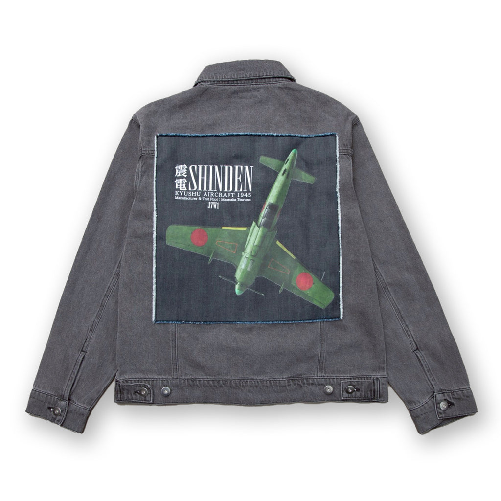 震電 DENIM JACKET [WASHED BLACK]