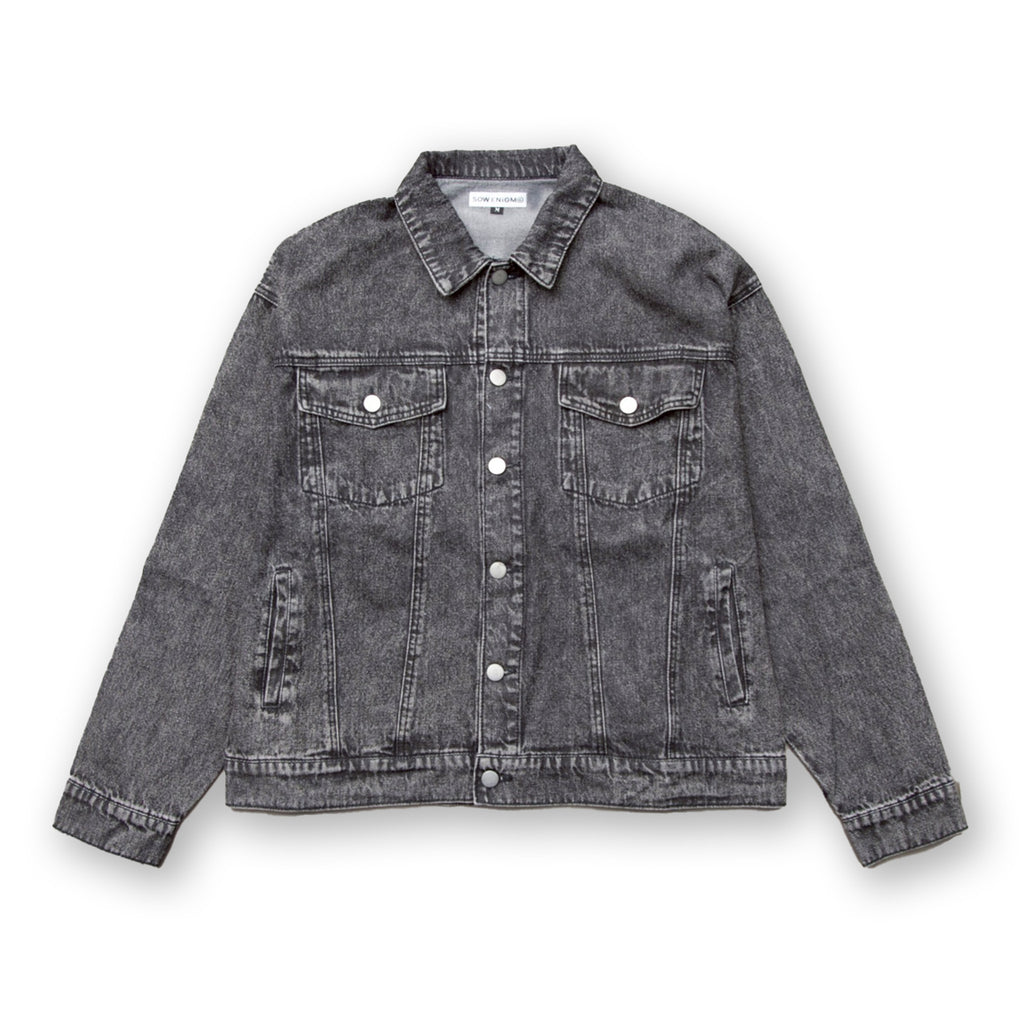 秋水 DENIM JACKET [WASHED BLACK]