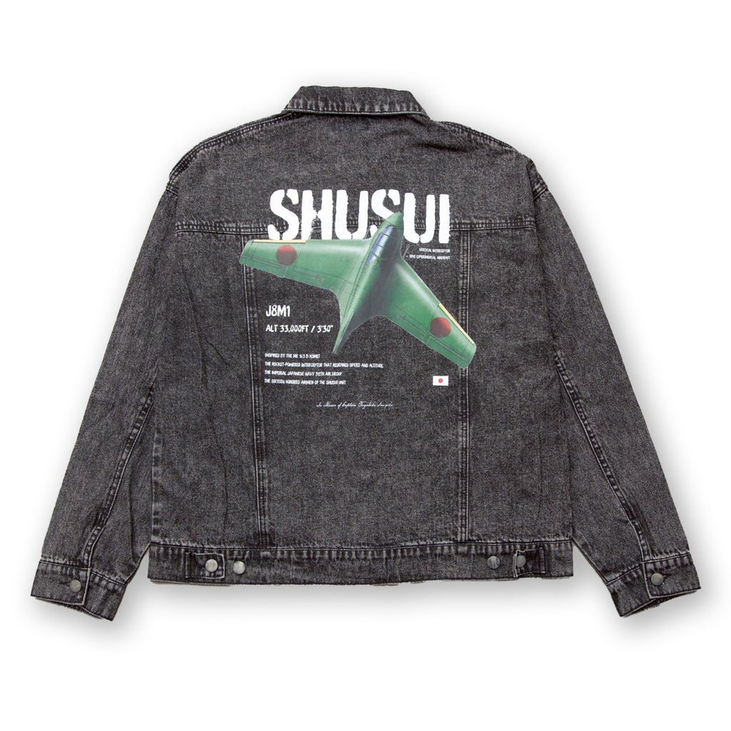 秋水 DENIM JACKET [WASHED BLACK]