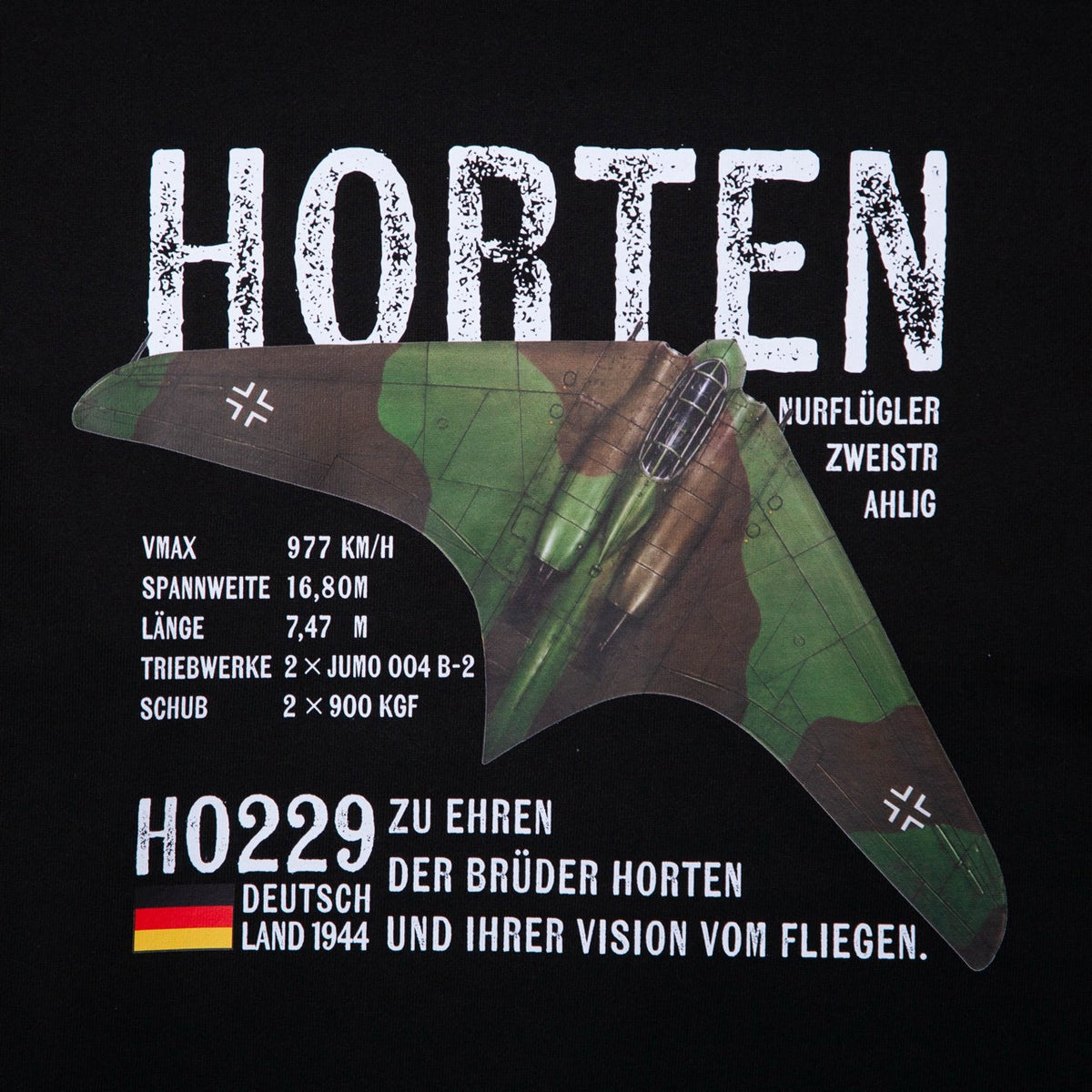 HORTEN Ho229 CREW NECK [BLACK]