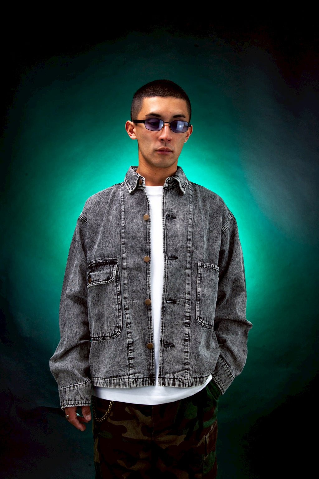 橘花 DENIM JACKET [BLACK]