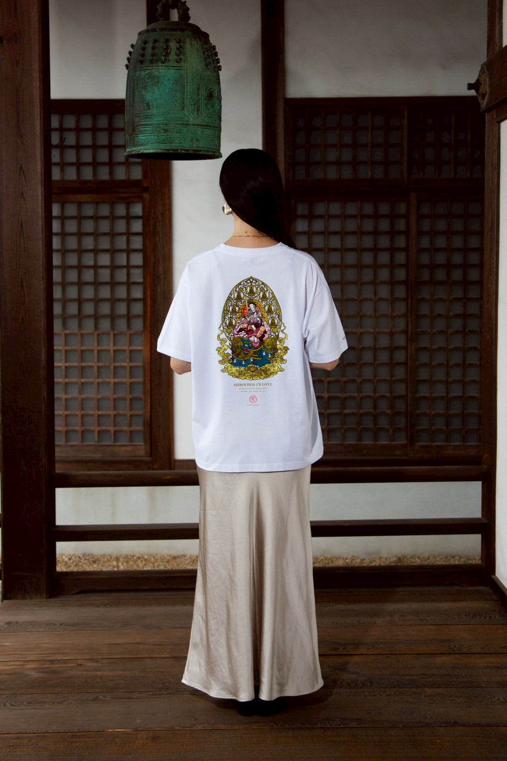 文殊菩薩 BOX SILHOUETTE TEE [WHITE]