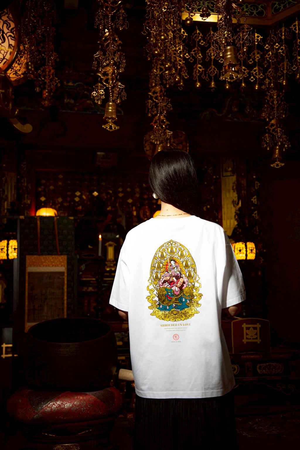 文殊菩薩 BOX SILHOUETTE TEE [WHITE]