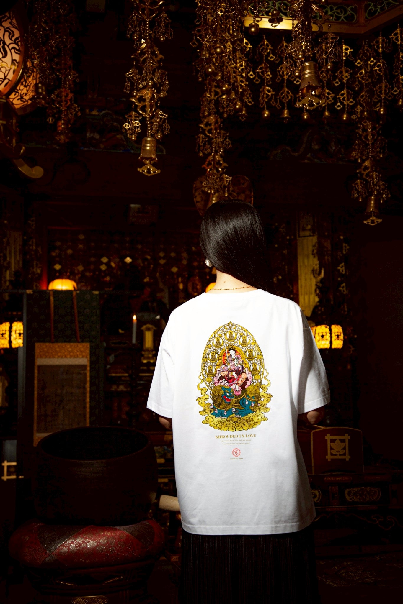 文殊菩薩 BOX SILHOUETTE TEE [WHITE]