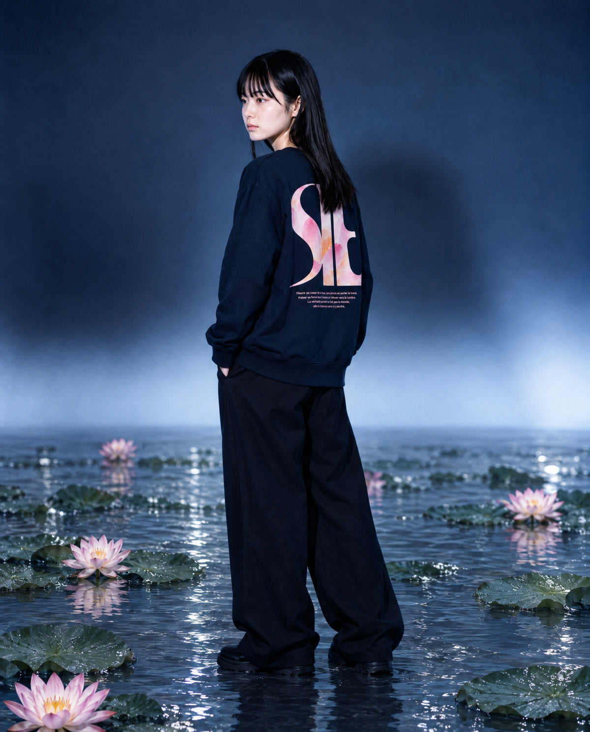 LOTUS PUR CREW NECK [INDIGO]