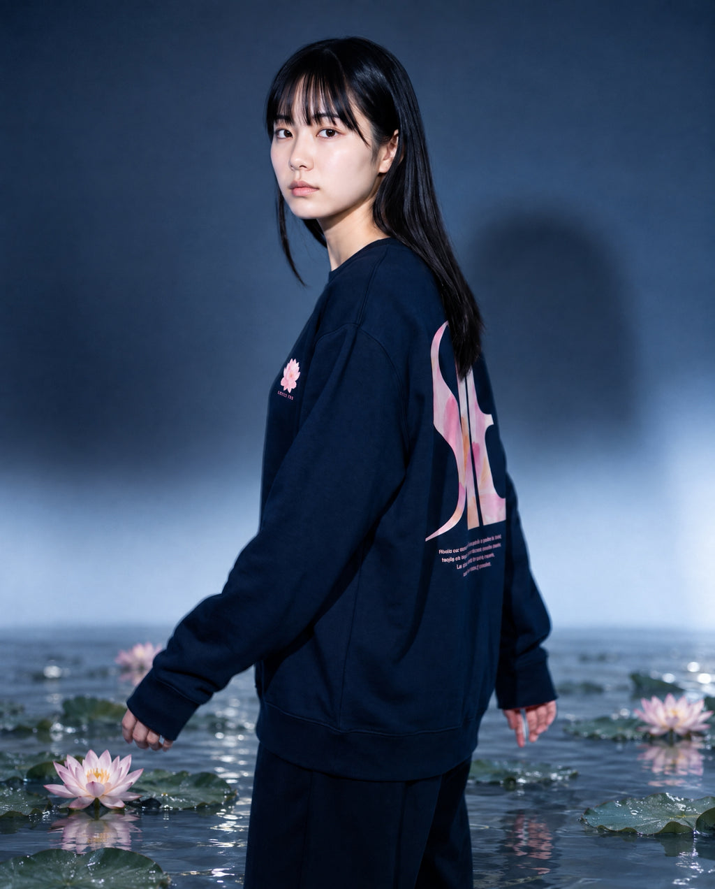 LOTUS PUR CREW NECK [INDIGO]