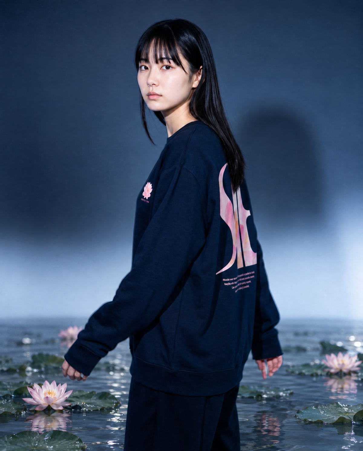 LOTUS PUR CREW NECK [INDIGO]