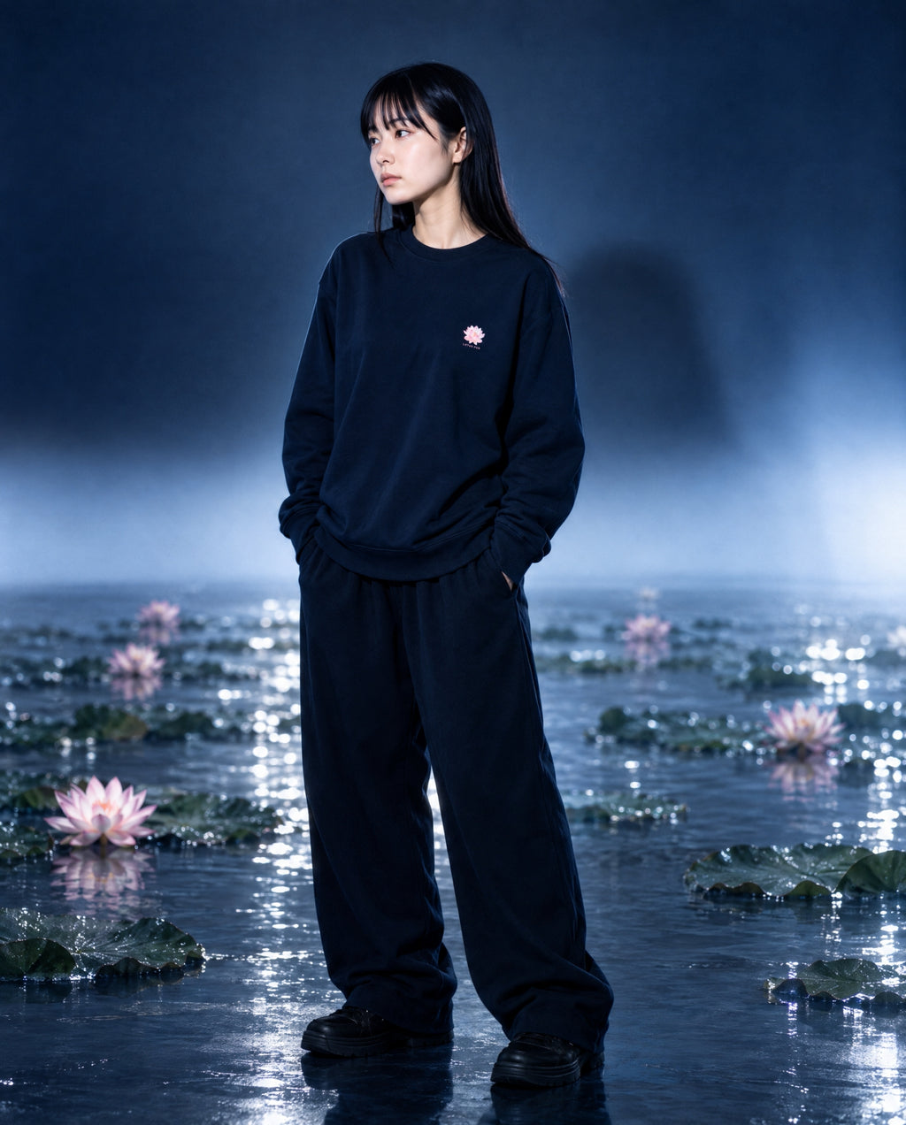 LOTUS PUR CREW NECK [INDIGO]