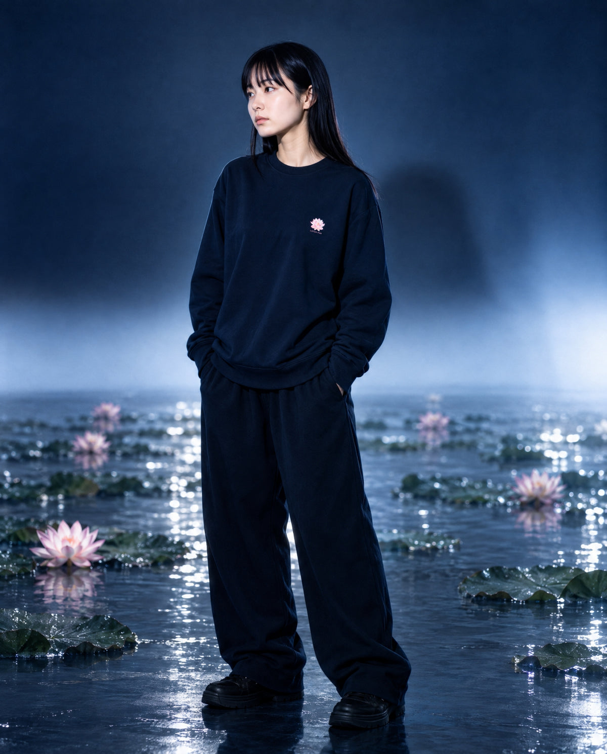 LOTUS PUR CREW NECK [INDIGO]