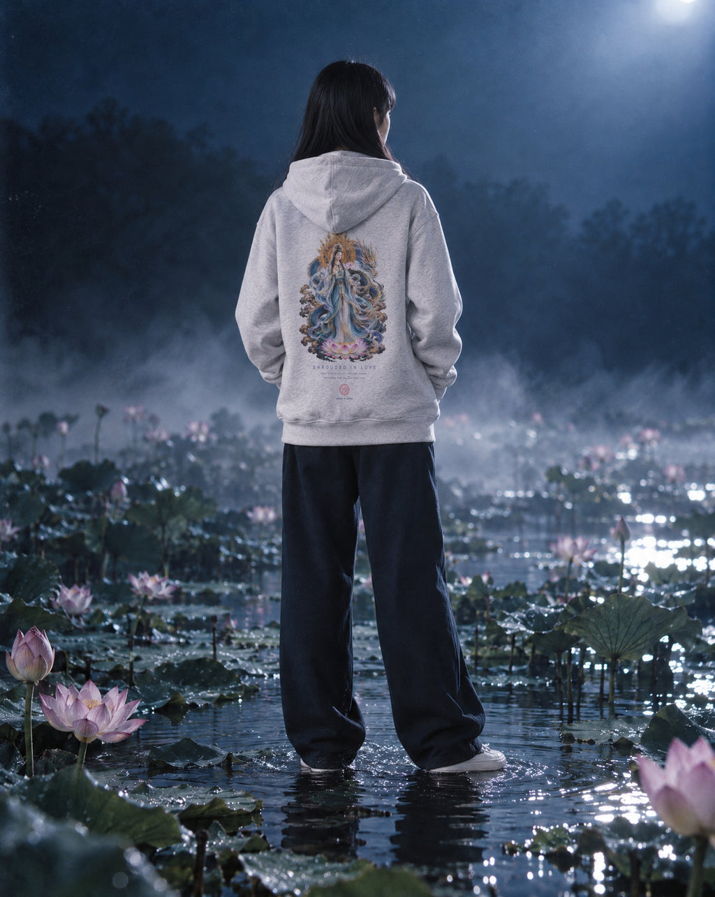 Ryujin Kannon ZIP HOODIE [ASH]
