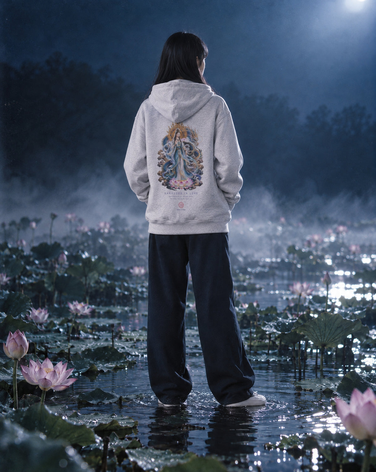 Ryujin Kannon ZIP HOODIE [ASH]