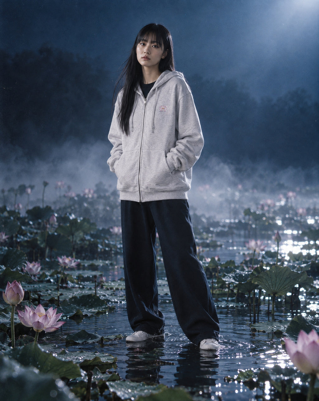 Ryujin Kannon ZIP HOODIE [ASH]
