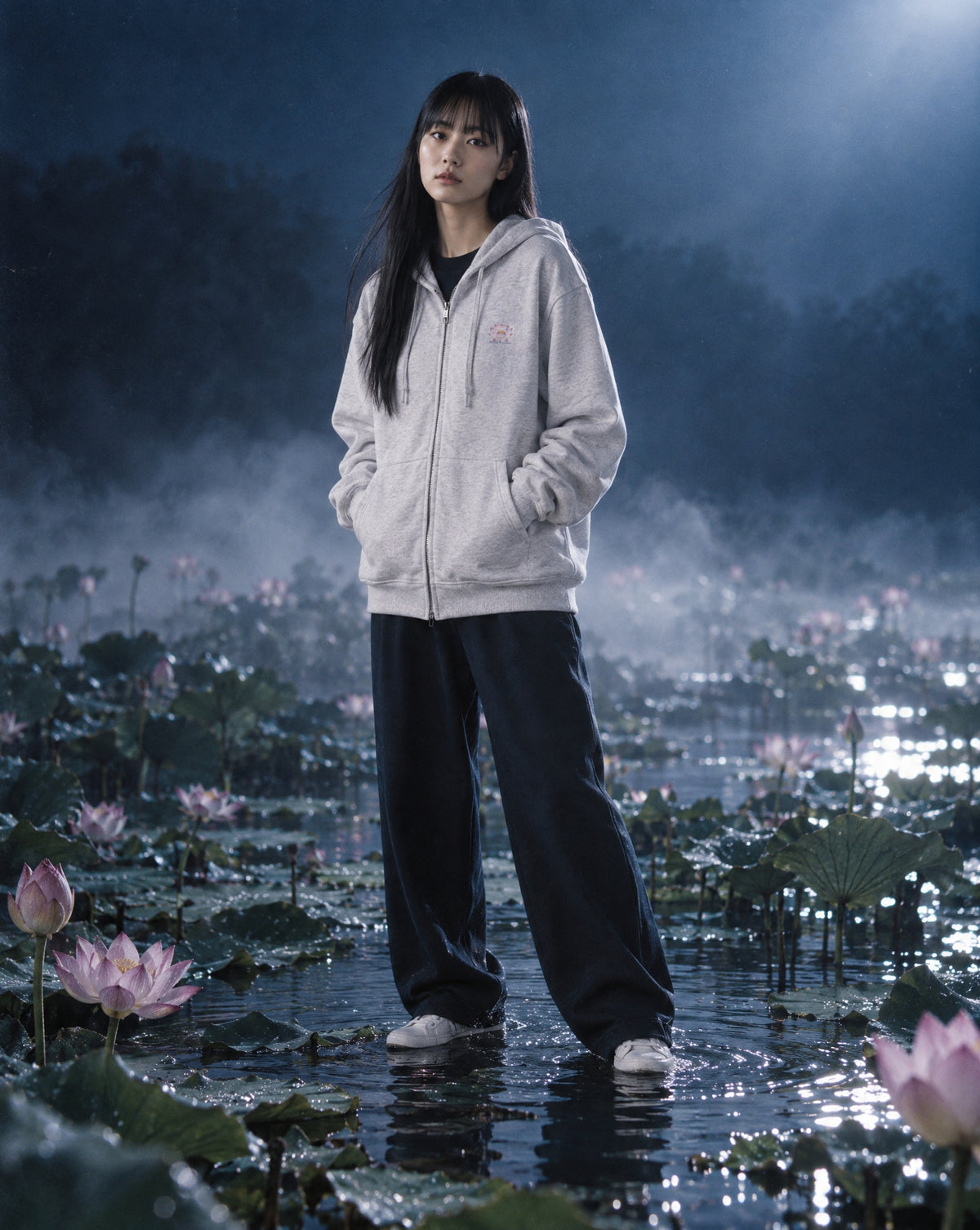 Ryujin Kannon ZIP HOODIE [ASH]