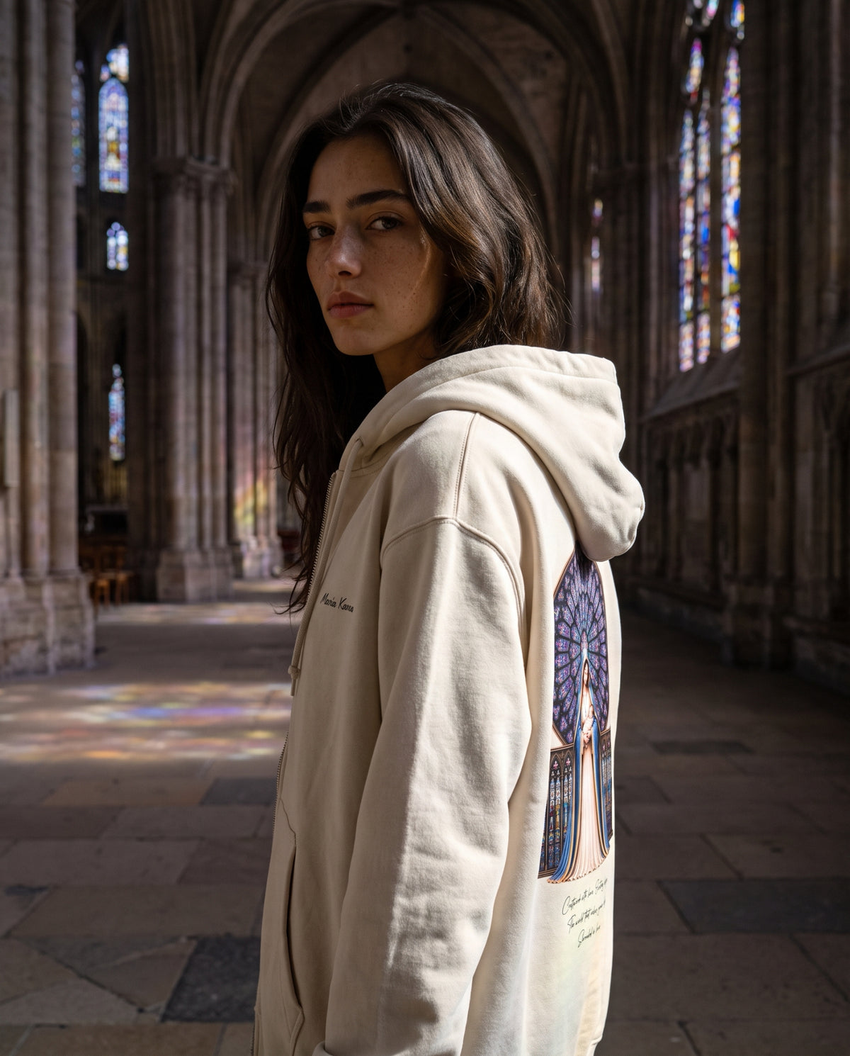 マリア観音 ZIP HOODIE [GREIGE]