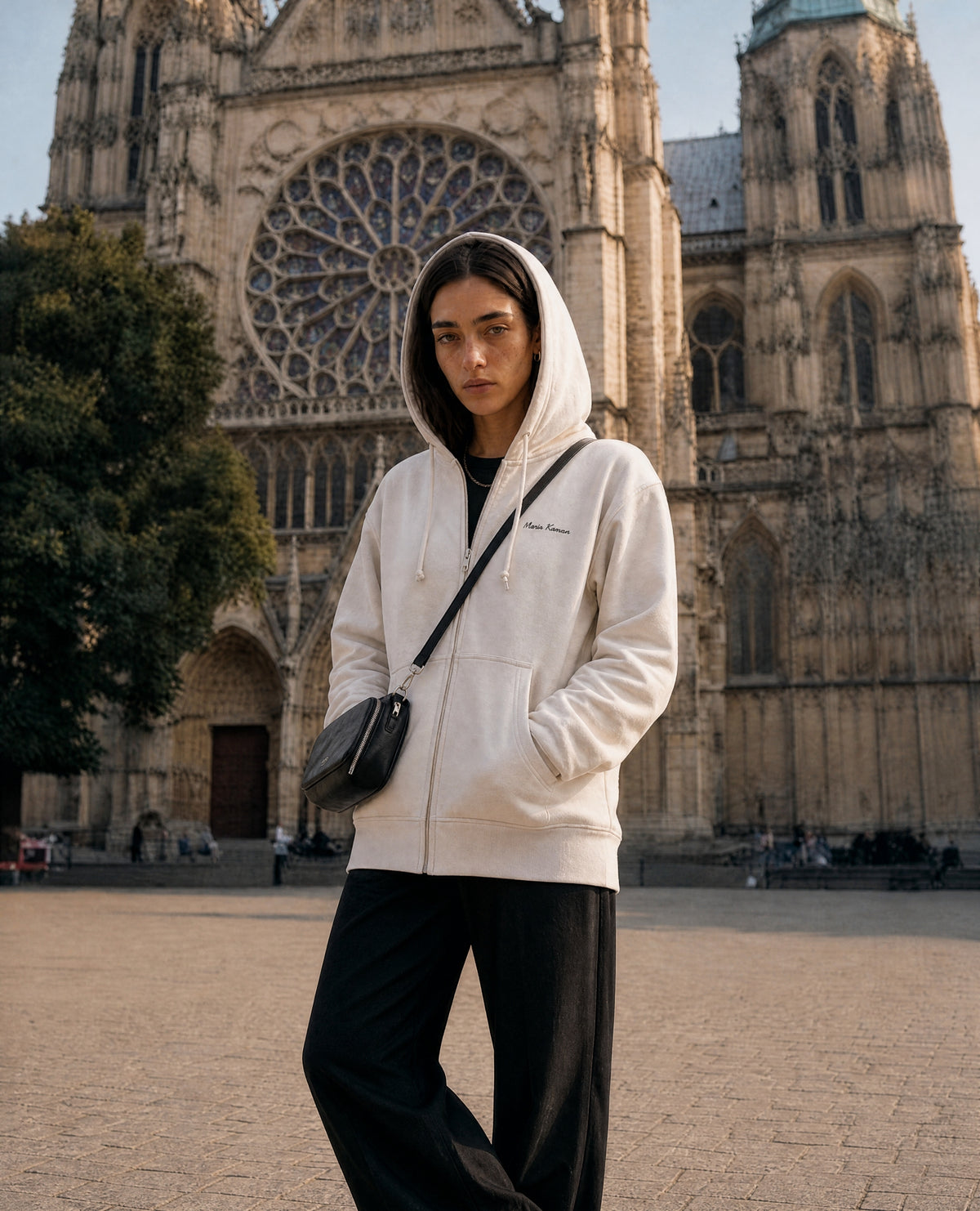 マリア観音 ZIP HOODIE [BLACK]