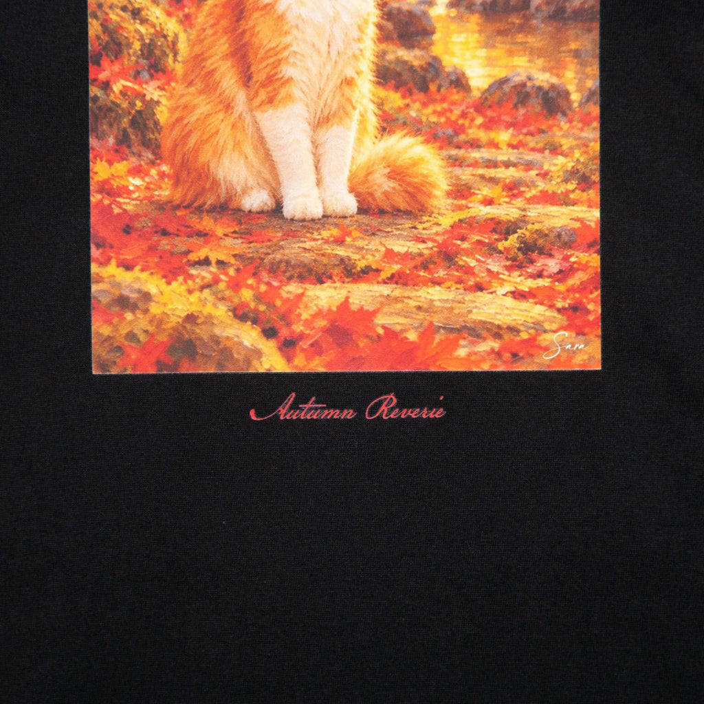 Autumn Leaves and a Cat L/S [BLACK]